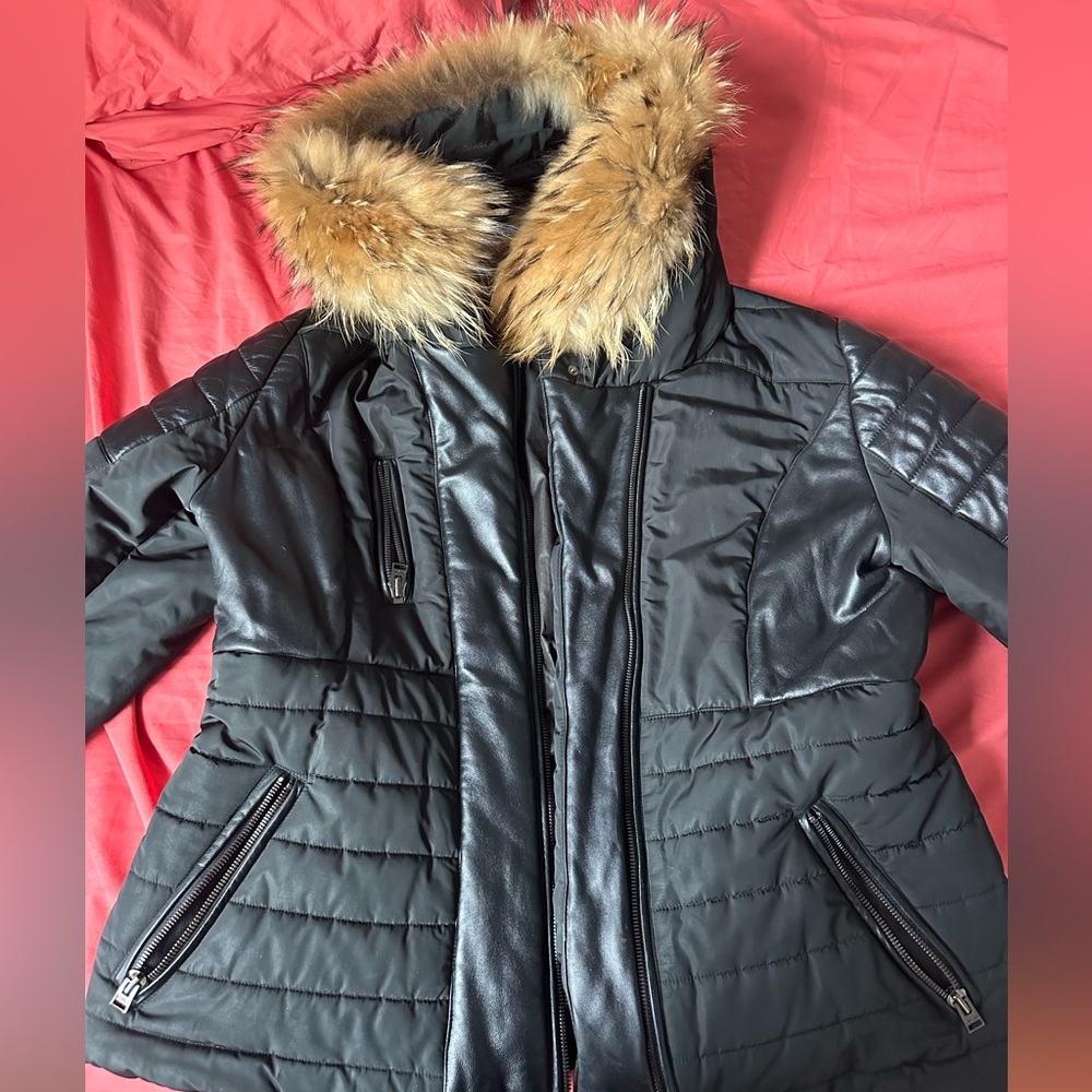 Giorgio & Mario Black Winter Coat with Fur